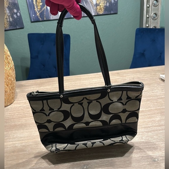 Coach Black and Gray Signature Tote Bag - Picture 1 of 8